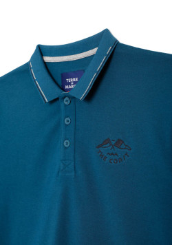 Polo manches courtes 100% coton Bleu Homme