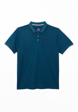 Polo manches courtes 100% coton Bleu Homme Polo manches courtes 100% coton Bleu Homme