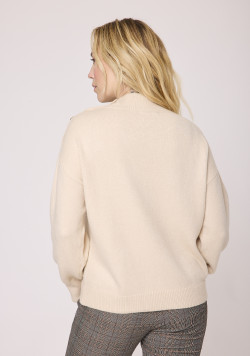 Pull torsade beige Femme