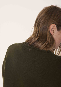 Gilet avec boutons dorés Kaki Femme - EOM