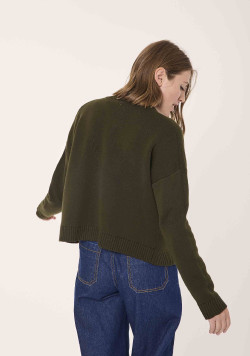 Gilet avec boutons dorés Kaki Femme - EOM