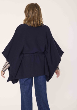 Pull cape Bleu Marine Femme EOM