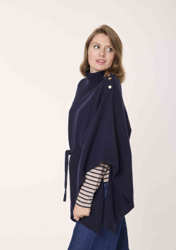 Pull cape Bleu Marine Femme EOM