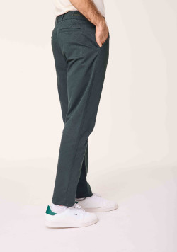 Pantalon homme coupe semi slim vert foncé