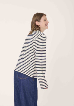 Marinière manches longues bleu marine et beige Femme - EOM