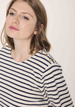 Marinière manches longues bleu marine et beige Femme - EOM