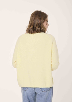Ensemble Pull et Snood Femme jaune pastel - EOM