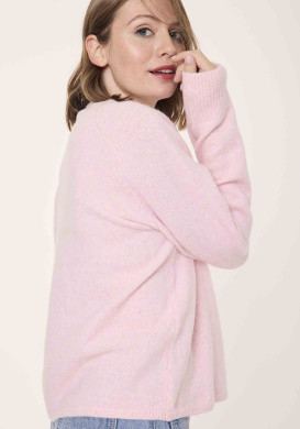 Ensemble Pull manches longues et snood Femme rose pastel Ensemble Pull manches longues et snood Femme rose pastel