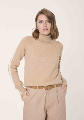 Pull col roulé camel Femme - EOM Pull col roulé camel Femme - EOM
