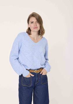 Pull manches longues bleu Femme - EOM