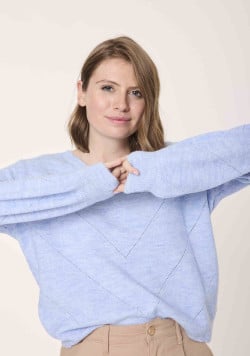 Pull manches longues bleu Femme - EOM