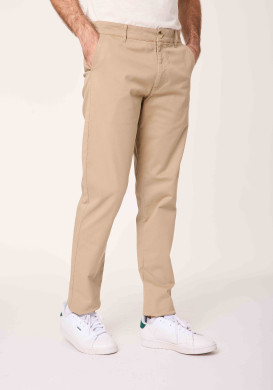 Pantalon homme coupe semi slim beige Pantalon homme coupe semi slim beige