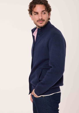 Gilet à boutons Bleu marine Homme - EOM Gilet à boutons Bleu marine Homme - EOM