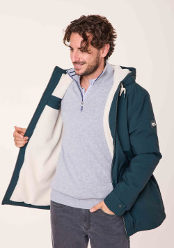 Parka doublée sherpa Verte Homme - EOM