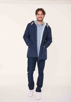 Parka doublée sherpa Bleu Marine Homme - EOM