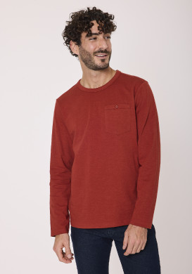 Tee shirt manches longues 100% coton Rouille Homme Tee shirt manches longues 100% coton Rouille Homme