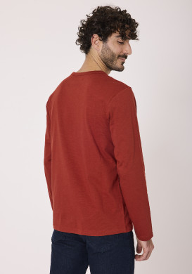 Tee shirt manches longues 100% coton Rouille Homme Tee shirt manches longues 100% coton Rouille Homme