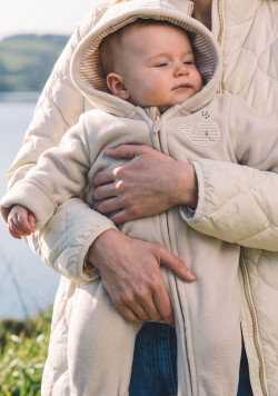 Combi-pilote à capuche bébé beige