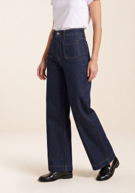 Jean large femme 100% coton brut Jean large femme 100% coton brut