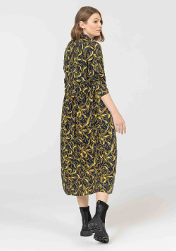 Robe longue imprimé bleu marine Femme - EOM