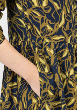 Robe longue imprimé bleu marine Femme - EOM