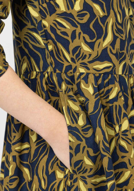 Robe longue imprimé bleu marine Femme - EOM Robe longue imprimé bleu marine Femme - EOM