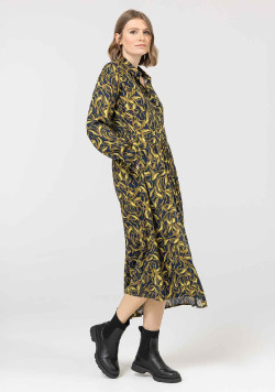 Robe longue imprimé bleu marine Femme - EOM