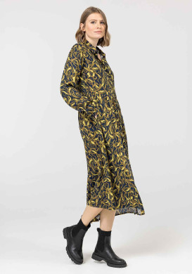 Robe longue imprimé bleu marine Femme - EOM Robe longue imprimé bleu marine Femme - EOM