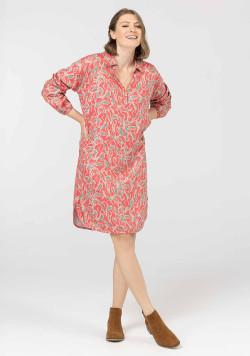 Robe manches longues imprimé corail Femme - EOM