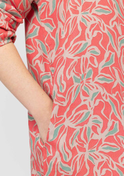 Robe manches longues imprimé corail Femme - EOM