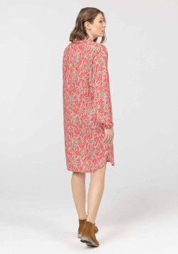 Robe manches longues imprimé corail Femme - EOM