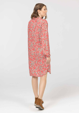 Robe manches longues imprimé corail Femme - EOM Robe manches longues imprimé corail Femme - EOM