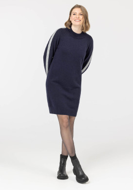 Robe pull manches longues Bleu marine Femme - EOM Robe pull manches longues Bleu marine Femme - EOM