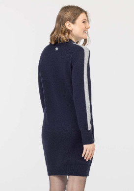 Robe pull manches longues Bleu marine Femme - EOM Robe pull manches longues Bleu marine Femme - EOM