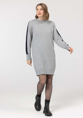 Robe pull Manches longues Grise Femme - EOM Robe pull Manches longues Grise Femme - EOM