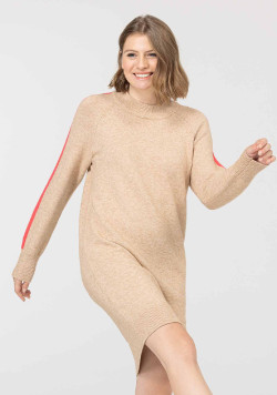 Robe pull Manches longues Beige Femme - EOM
