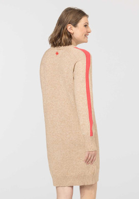 Robe pull Manches longues Beige Femme - EOM Robe pull Manches longues Beige Femme - EOM