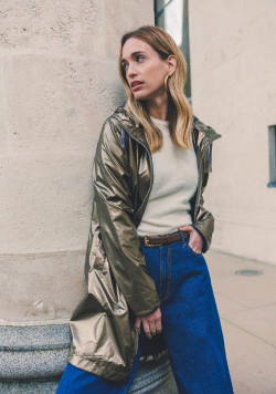 Coupe vent long cuivre irisé Femme