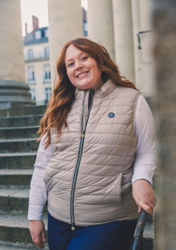 Doudoune beige sans manches Femme