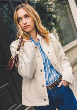 Veste manches longues Blanc cassé Femme