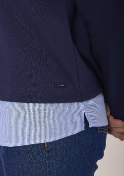 Sweat bleu marine Femme effet 2 en 1