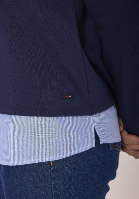 Sweat bleu marine Femme effet 2 en 1 Sweat bleu marine Femme effet 2 en 1