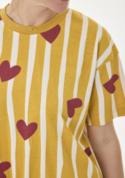 Pyjama femme manches courtes jaune à motif