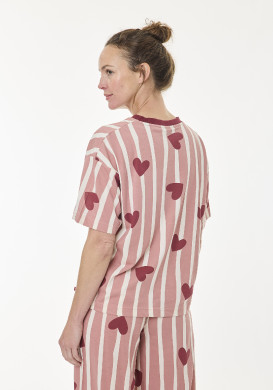 Pyjama femme manches courtes rose à motif Pyjama femme manches courtes rose à motif