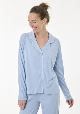 Ensemble Pyjama long Bleu ciel Femme Ensemble Pyjama long Bleu ciel Femme