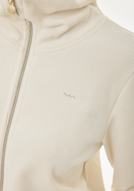 Veste zippée effet velours écru femme Veste zippée effet velours écru femme