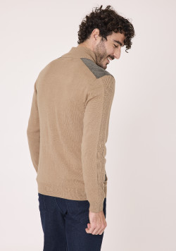 Gilet zippé 100% coton Beige Homme
