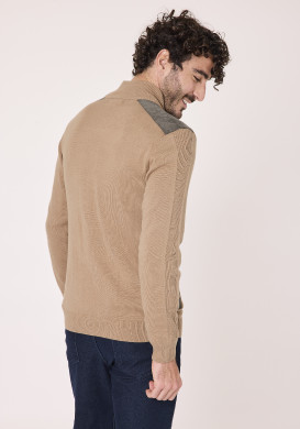 Gilet zippé 100% coton Beige Homme Gilet zippé 100% coton Beige Homme