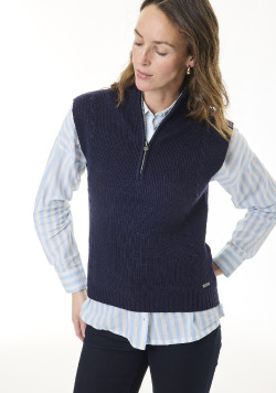 Pull sans manches Femme bleu marine