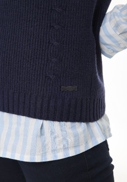 Pull sans manches Femme bleu marine